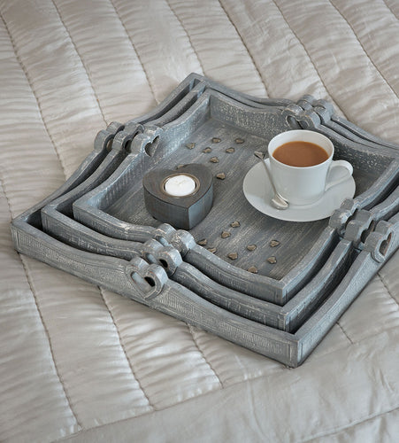 Set Of 3 Wooden Trays