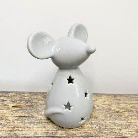 Grey Mouse T Light holder