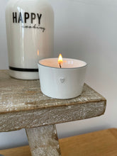 Load image into Gallery viewer, Small Ceramic Grey Heart T-light Holders