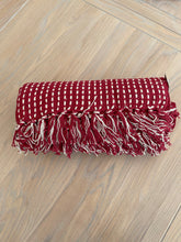 Load image into Gallery viewer, Cotton Throw - Raspberry Stab Stitch