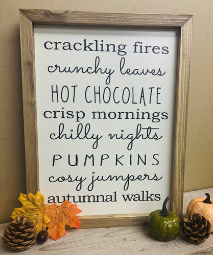 Autumn Thoughts Wooden Sign