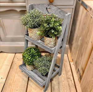 Rustic Grey Washed Tiered Stand