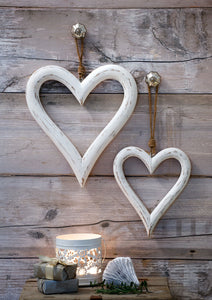Chunky White Hanging Hearts