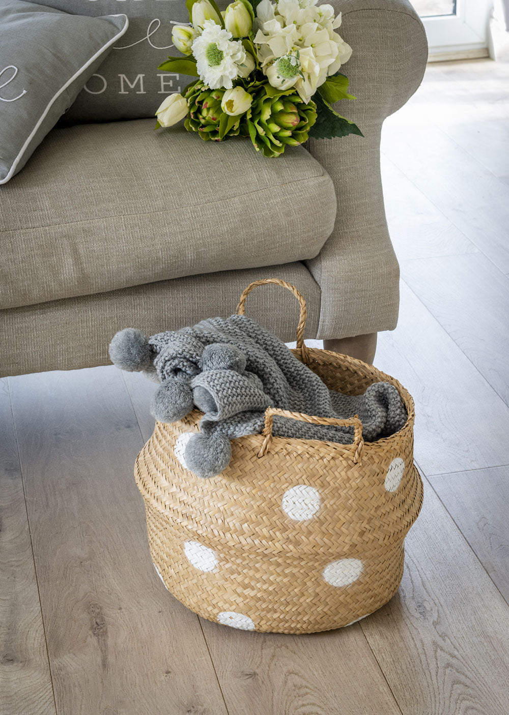 Seagrass White Spots Basket