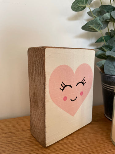 Pink Heart Word Block