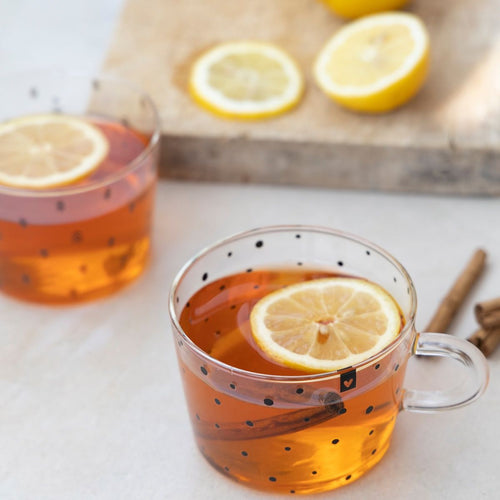 Black Spots Glass Mug