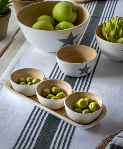 Bamboo Dipping Bowls and Tray