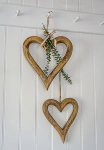 Chunky Natural Hanging Hearts