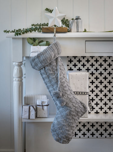 Knitted Grey Stocking
