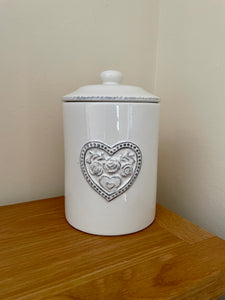 White Ceramic Storage Jar