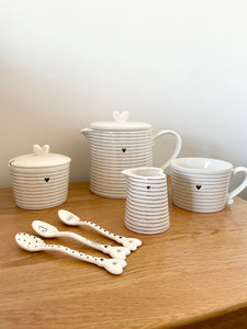 Stripes and Heart Tea Pot