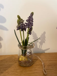Faux Hyacinth in Glass Jar