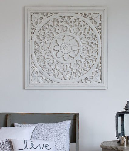 Hand Carved White Panel