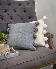 Load image into Gallery viewer, PomPom Cushions - Grey or Charcoal