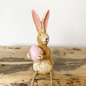 Sitting Bunny - Pink Egg