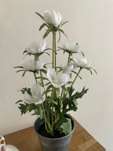 Load image into Gallery viewer, Faux White Anemones In Tin Pot