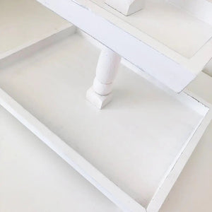 American Tiered Tray, Rectangular in White