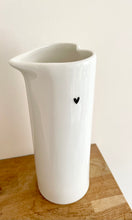 Load image into Gallery viewer, Large White Jug with Small Black Heart