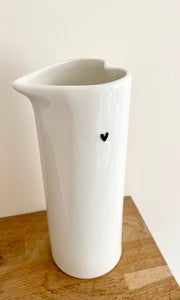 Large White Jug with Small Black Heart